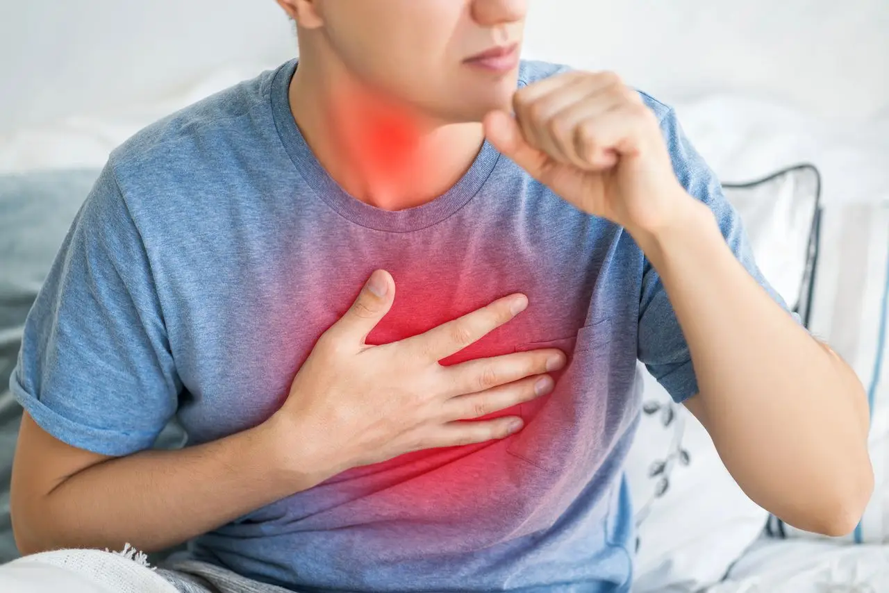 man struggling to breathe