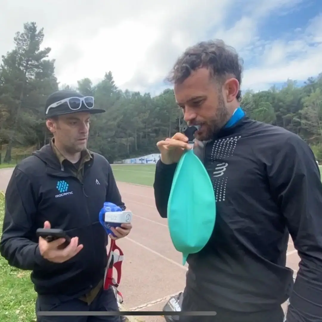 Sam Laidlow working on breathing technique with Coach Luke