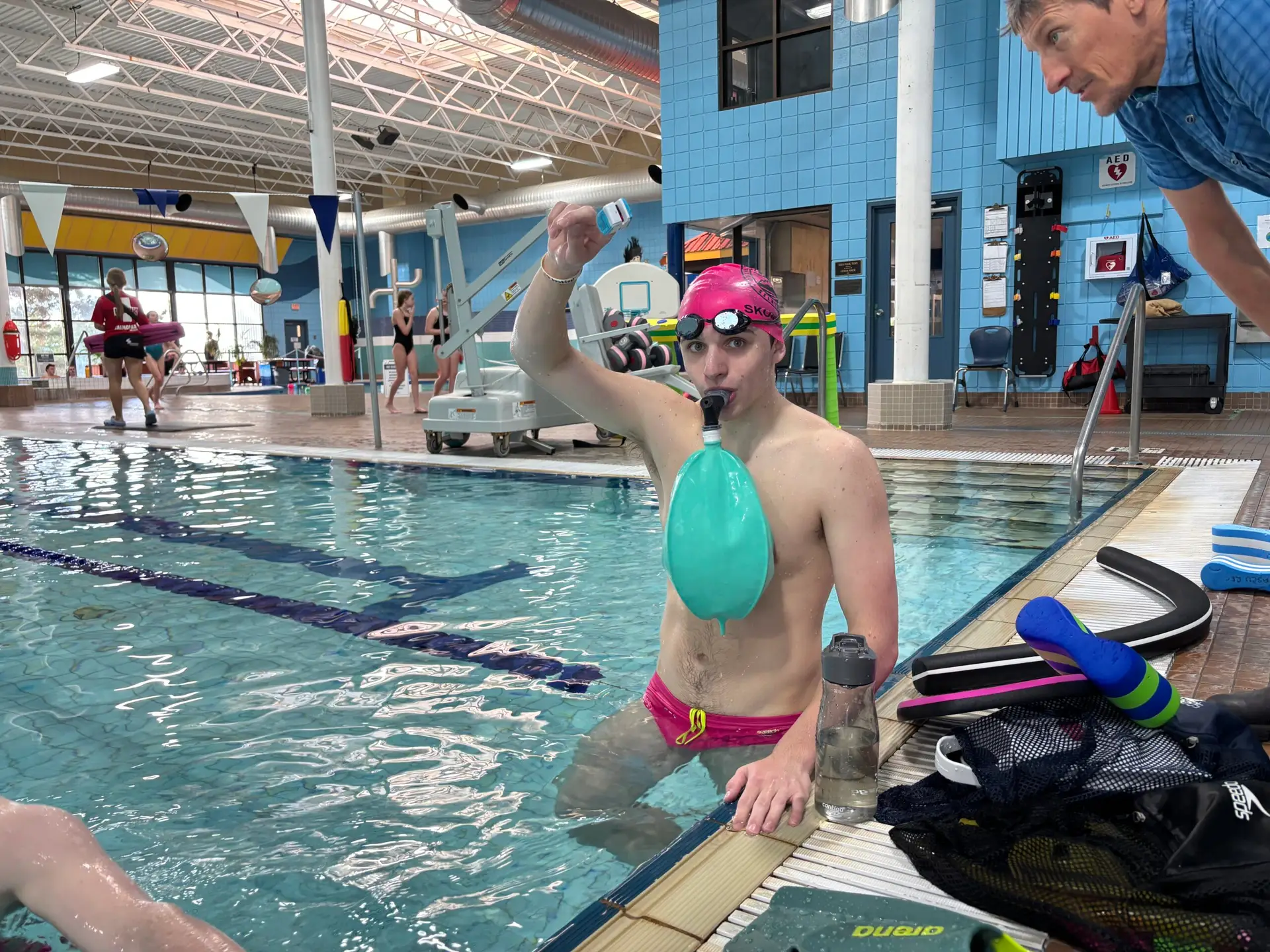 Dr Andrew Sellars coaching athletes during an Isocapnic training session